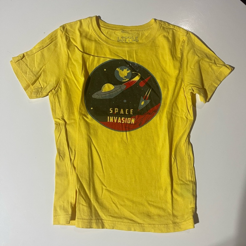 Cool Space Invasion t-shirt by Little Lords of Liverpool size 8